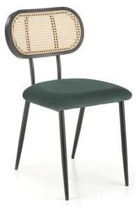 Scaun K503, verde inchis, otel/stofa catifelata, 53x60x84 cm