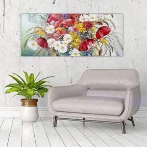 Tablou - Vază cu flori sălbatice (120x50 cm)