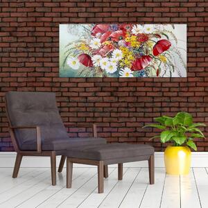 Tablou - Vază cu flori sălbatice (120x50 cm)