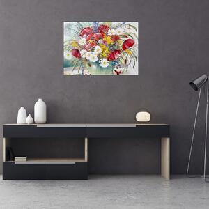 Tablou - Vază cu flori sălbatice (70x50 cm)