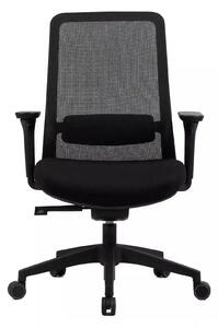 Scaun de birou Q-718, negru, stofa clasica/plasa, 62x50x98/108 cm