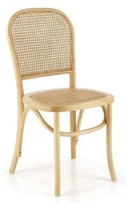 Scaun K502, stejar, ratan natural/lemn, 45x50x89 cm