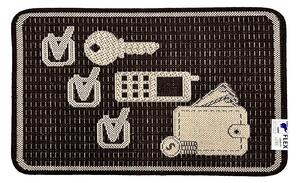 Covor Pentru Usa Intrare, Flex 19685 91, Antiderapant, Maro, 50x80 cm
