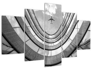 Tablou - Avionul deasupra clădirii (150x105 cm)