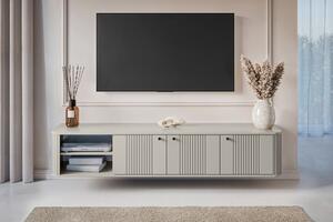 Comodă TV suspendată Vesper 187 cm trei uși - casmir cu mânere negre