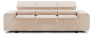 Canapea Extensibilă 3 locuri TIME NEW, cu tetiere reglabile, cu suport lombar, 255x97x94 cm, Bej-Velluto