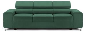 Canapea Extensibilă 3 locuri TIME NEW, cu tetiere reglabile, cu suport lombar, 255x97x94 cm, Verde-Padure-Velluto