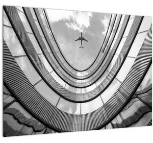 Tablou - Avionul deasupra clădirii (70x50 cm)