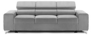 Canapea Extensibilă 3 locuri TIME NEW, cu tetiere reglabile, cu suport lombar, 255x97x94 cm, Gri-Silver-Velluto