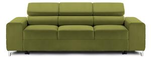 Canapea Extensibilă 3 locuri TIME NEW, cu tetiere reglabile, cu suport lombar, 255x97x94 cm, Verde-Olive-Velluto