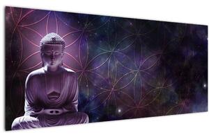 Tablou - Buddha cu florile vieții (120x50 cm)