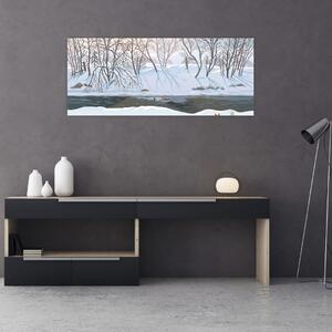 Tablou - Vulpe în peisaj de iarnă (120x50 cm)