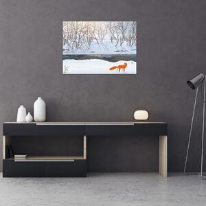 Tablou - Vulpe în peisaj de iarnă (70x50 cm)