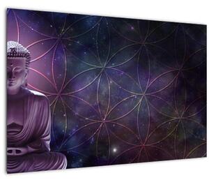 Tablou - Buddha cu florile vieții (90x60 cm)
