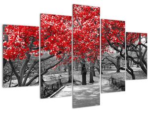 Tablou - Copaci roșii, Central Park, New York (150x105 cm)