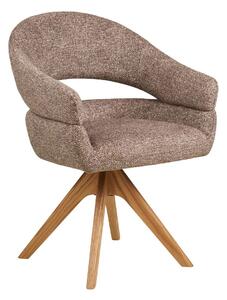 Scaun de dining pivotant Dover, maro/stejar natural