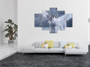 Tablou - Fata și unicorn (150x105 cm)
