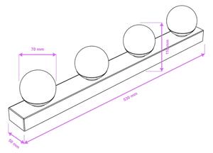 Brilagi - Lumină LED pentru oglindă de baie HOLLYWOOD 4xLED/3W/230V IP44 negru