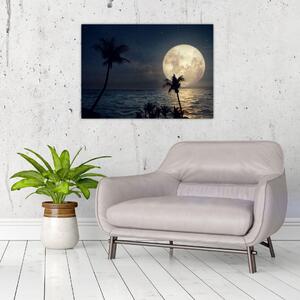 Tablou - Plaja cu lună plină (70x50 cm)
