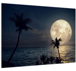Tablou - Plaja cu lună plină (70x50 cm)
