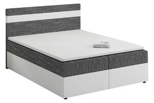 Z0ND0 Pat matrimonial Boxspring 140x200 cm Mimosa (cu saltea și somieră) (alb + gri închis). 1007800