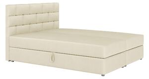Pat matrimonial Boxspring 140x200 cm Waller (Bej) (cu somieră și saltea). 1007717