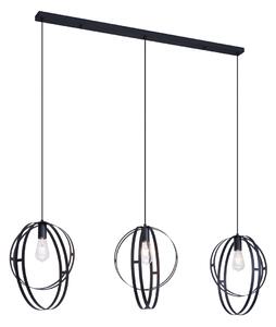 Lampă suspendată de design neagră dreptunghiulară cu 3 lumini - Indu
