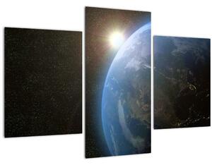 Tablou - Pământul privit din spațiu (90x60 cm)