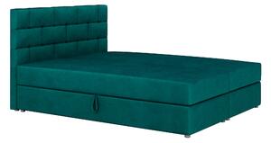 Z0ND0 Pat matrimonial Boxspring 180x200 cm Waller (verde închis) (cu somieră și saltea). 1007740