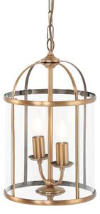 Vintage hanglamp brons met helder glas 2-lichts - Pimpernel