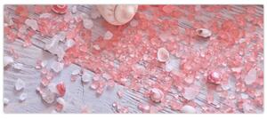 Tablou - Atmosfera de litoral în nuanțe roz (120x50 cm)