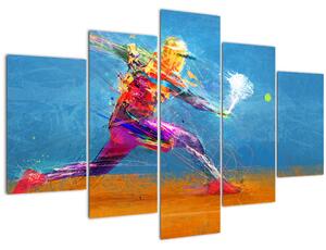 Tablou - Jucător de tenis pictat (150x105 cm)