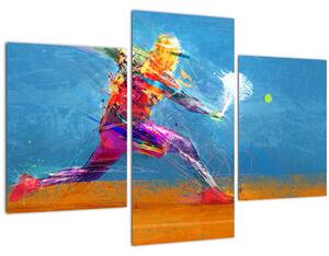 Tablou - Jucător de tenis pictat (90x60 cm)