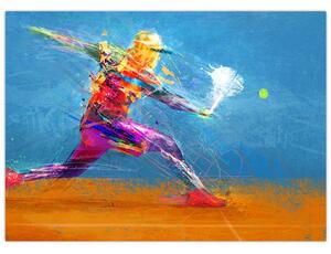 Tablou - Jucător de tenis pictat (70x50 cm)