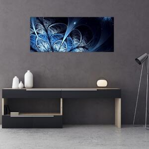 Tablou - Floare albastru închis (120x50 cm)