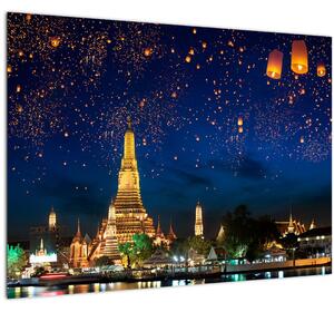 Tablou pe sticlă - Lampioane norocului, Bangkok (70x50 cm)