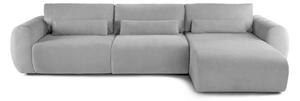 Colțar Extensibil VERSA, cu 2 lăzi depozitare, șezlong interschimbabil, 357x190x87 cm, Dreapta / Gri-Deschis-Loft