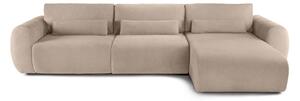 Colțar Extensibil VERSA, cu 2 lăzi depozitare, șezlong interschimbabil, 357x190x87 cm, Dreapta / Bej-Loft