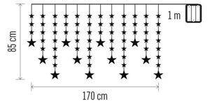 Șir LED pentru exterior 120xLED 3xAA 1,7 m IP44 alb cald