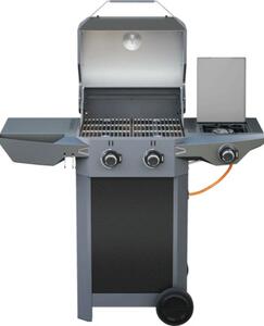 Grătar electric Tenneker Carbon 2 arzătoare 2300 W suprafață de gătit 48x42 cm incl. mese laterale, tavă de colectare grăsime