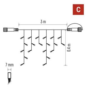 Ghirlandă LED pentru exterior 50xLED/3x0,4m IP44 alb rece