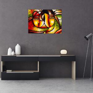 Tablou - Pictură în ulei, chipuri abstracte (70x50 cm)