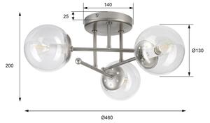 Lustră aplicată MALENA 3xE14/5W/230V crom mat/sticlă clară