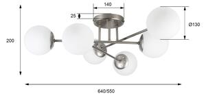 Lustră aplicată MALENA 6xE14/5W/230V crom mat/alb