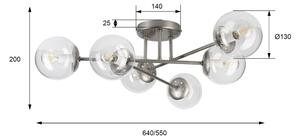 Lustră de tavan aplicată MALENA 6xE14/5W/230V crom mat/clar