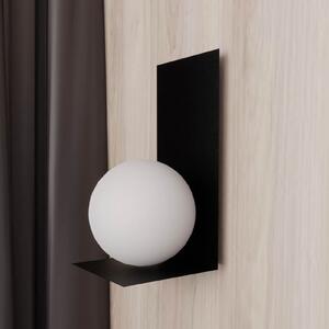 EMIBIG LIGHTING Aplică de perete Formă 5, 15 cm x 30 cm, negru/opal, reglabil, Negru, Camera de zi / sufragerie, Metal, Modern, glob