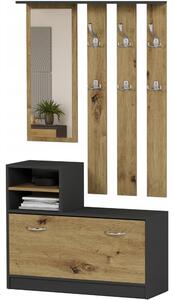 Set mobilier hol Verturia (antracit + artizanal) (cu oglindă). Promo -21%. 1151890