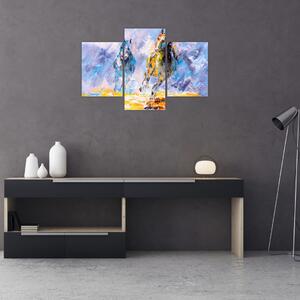 Tablou - Caii alergând, pictură în ulei (90x60 cm)
