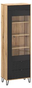 Z0ND0 Vitrină Botones 1 (stejar evoke + negru) . 1116768