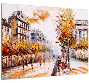 Tablou pe sticlă - Strada din Paris (70x50 cm)
